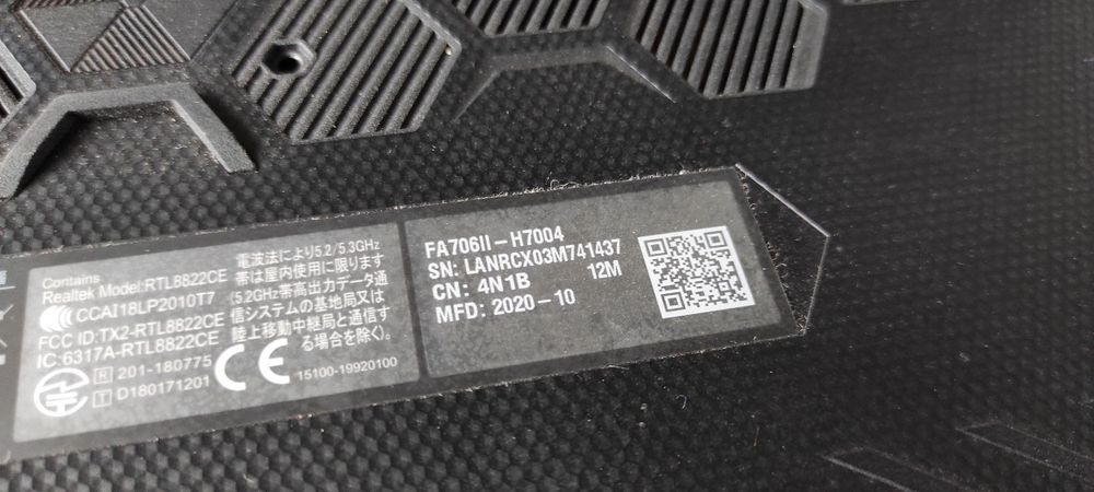 Ноутбук Asus TUF FA706II-H7004 залитий! на запчастини ремонт