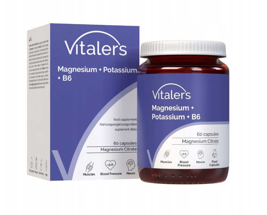 Магній калій B6 60 капсул Vitalers Mg K B6