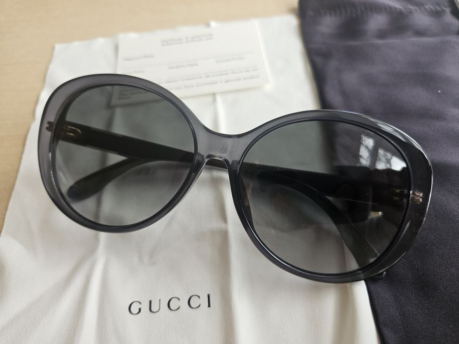 Szare okulary przeciwsłoneczne Gucci