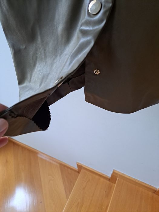 Vestido Zara em semi pele verde M