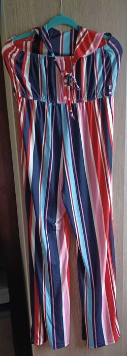 Kombinezon paski karnawał bal przebierańców lata 70te