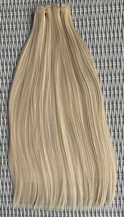 Premium Ultra włosy doczepiane, blond/ pasemka / refleksy clip in 242.