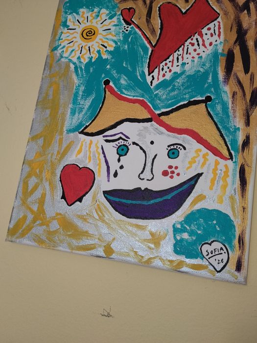 Tela pintada com tinta acrílica