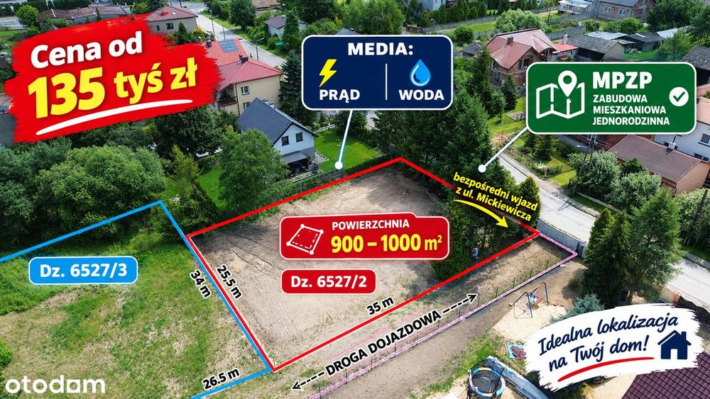 Atrakcyjna nieruchomość działki budowlane Chruszczobród Mickiewicza