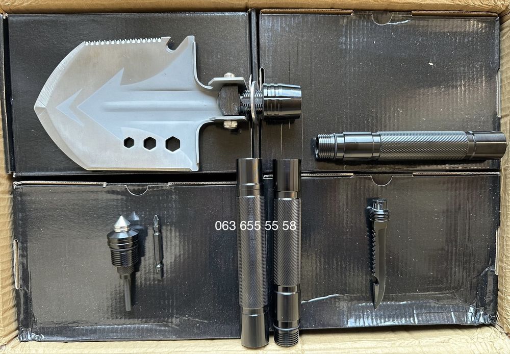 Тактическая многофункциональная складная туристическая лопата — 76 см