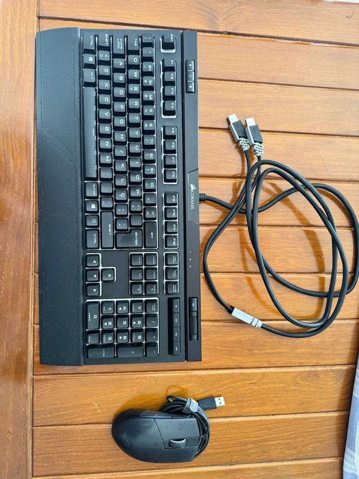Teclado Corsair strafe mk 2 silent e Rato rog strix impact ii