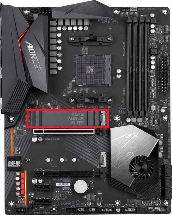 Radiator M.2 płyty głównej Gigabyte X570 AORUS ELITE