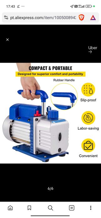 Bomba de vácuo 3cfm e 1/4 HP nova