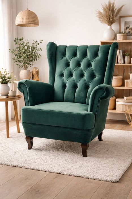 Fotel uszak królewski chesterfield producent