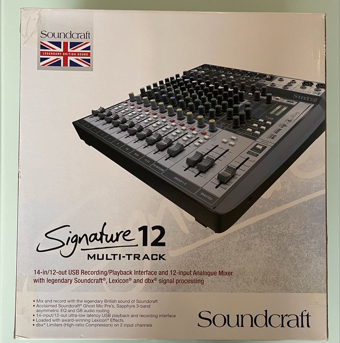 Mesa de Mistura soundcraft Signature 12 Multitrack + case Transporte