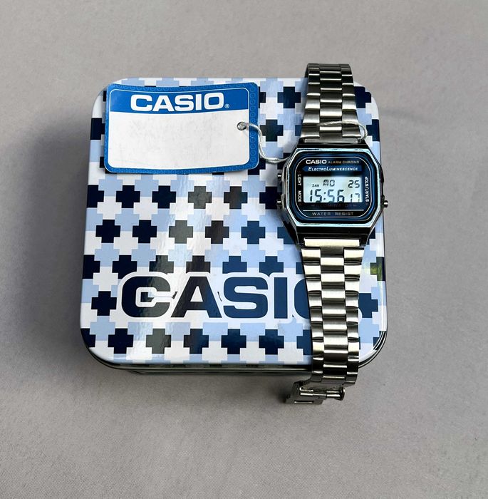 Zegarek Casio A168WA-1 Vintage Illuminator EL z metką