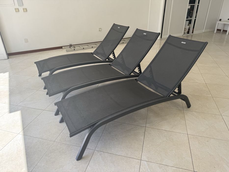 Espreguiçadeiras Alumínio Cinza - Como Novas