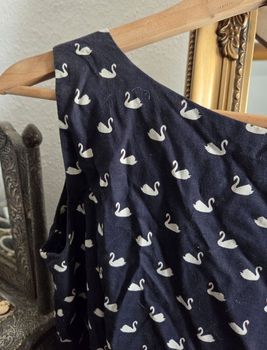 Vestido azul dos cisnes brancos