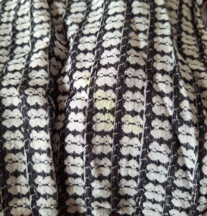 Bluzka z baskinką 40 L biało szara wzór kieszenie boczne  wiązanie