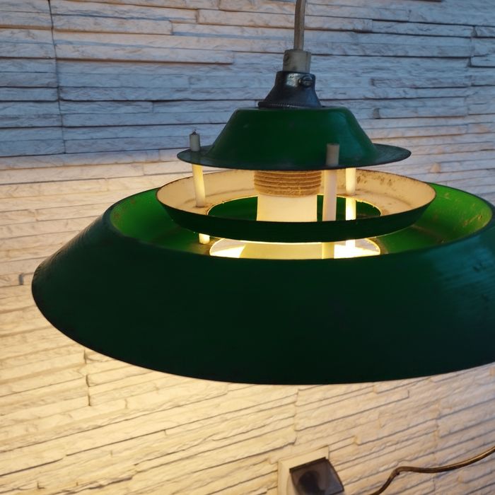 Stara lampa UFO, lata 60/70, industrialna, loft, SRz MAZUR, Pasłęk PRL