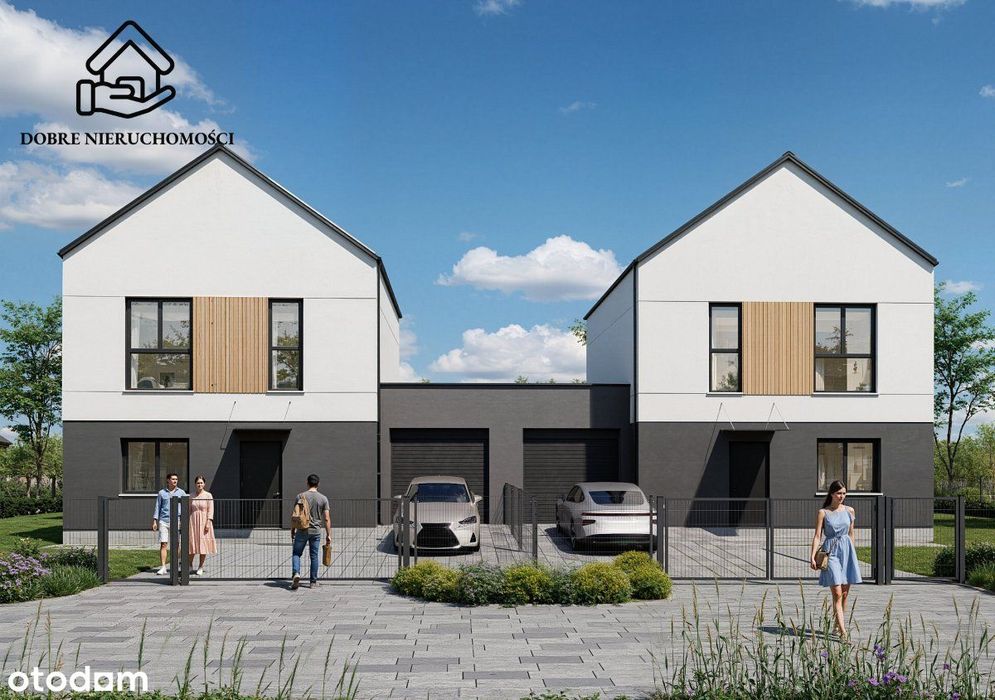 Mętów dom z garażem 122,38 m2. Stan deweloperski.