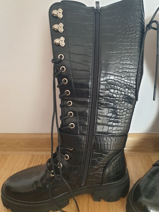 Kozaki długie buty  czarne 37