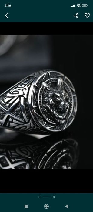 Sygnet męski z wizerunkiem wilka