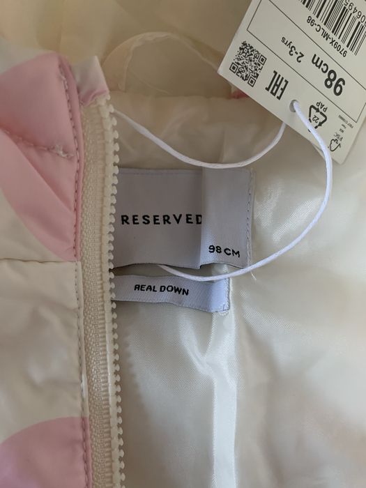 Reserved kurtka dla dziewczynki 98 naturalny puch