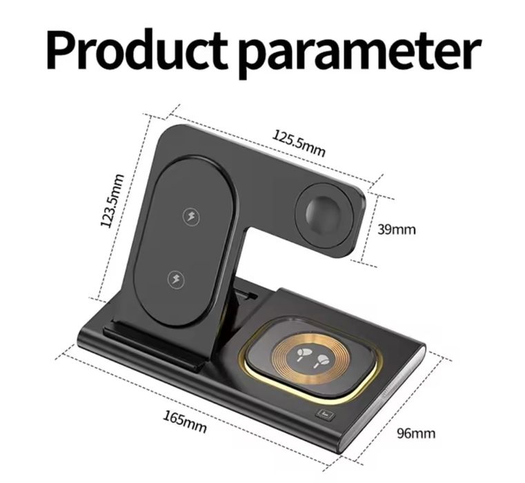 Carregador sem fio telemóvel relógio e fones