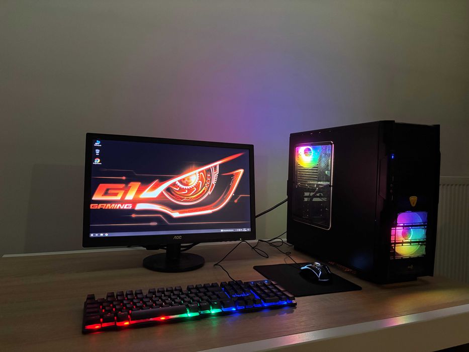 Zestaw Do Gier i5 4x3.8ghz/GTX-4GB!/Ram-16GB/SSD+1TB/Monitor 22'