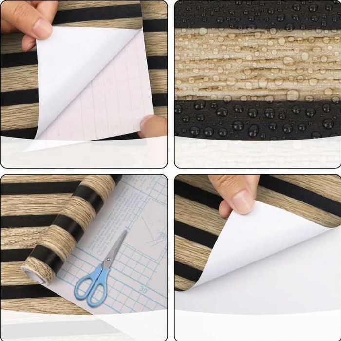 Samoprzylepna Tapeta Lamel Panele Ścienne Drewno 3D Winylowa 40x10m