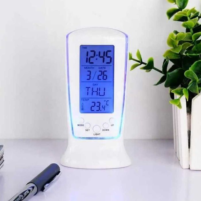 Stacja pogody budzik zegar elektroniczny termometr data led
