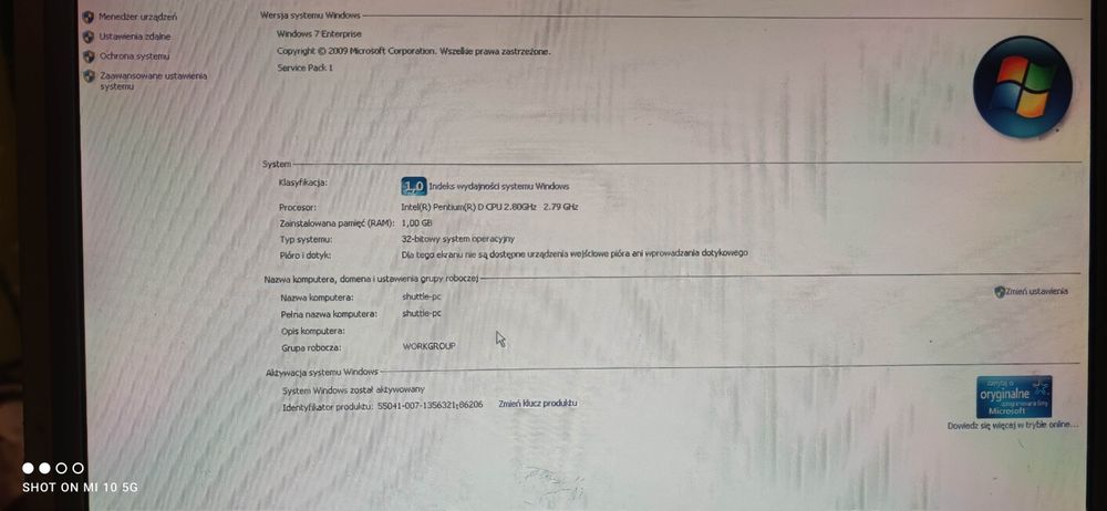 Komputer Pentium 2,8 windows 7