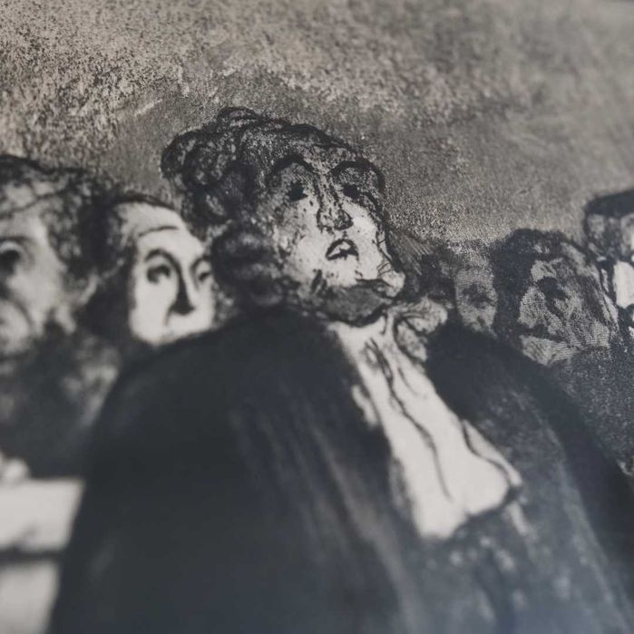 Litografia "La Plaidoirie" de Honoré Daumier assinada e numerada