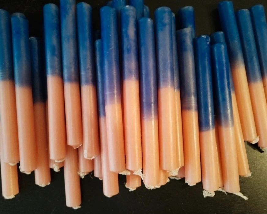 30 Velas bicolor rosa e azul, vela de Erê, Ibeiji, Cosme e Damião