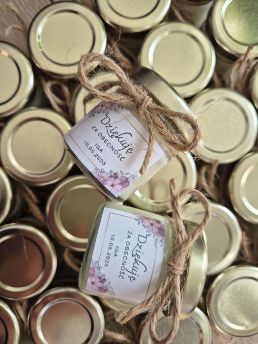 Podziękowania dla gości - Świeczki sojowe