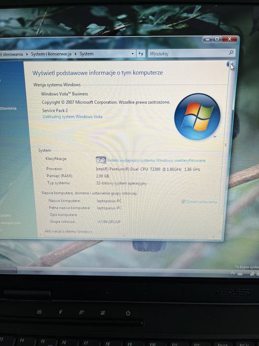 Laptop ASUS X50RL wraz z ładowarką