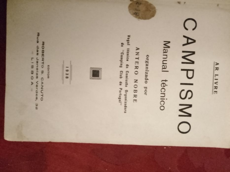 Campismo-Manual Tecnico-A.Nobre-1938-15E-Desodorizante Dove3E Desde 3E