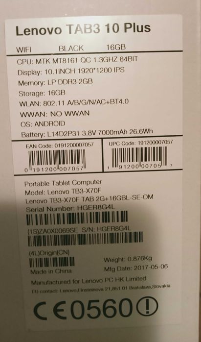 Tablet Lenovo 10 Plus