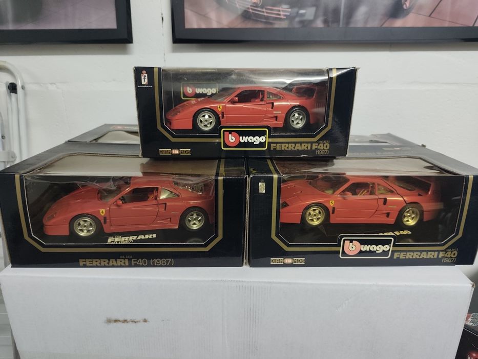 1/18 Ferrari F40 burago carro coleção miniatura