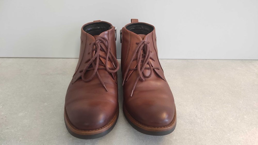 eleganckie trzewiki botki kozaki buty męskie Efekt skóra naturalna 42