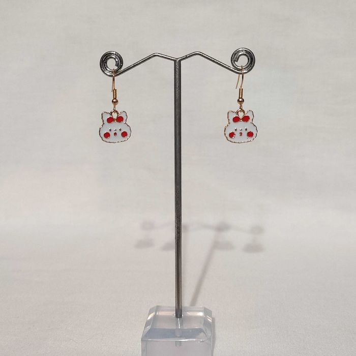 K284 Kolczyki wiszące Zajączki Króliki Handmade