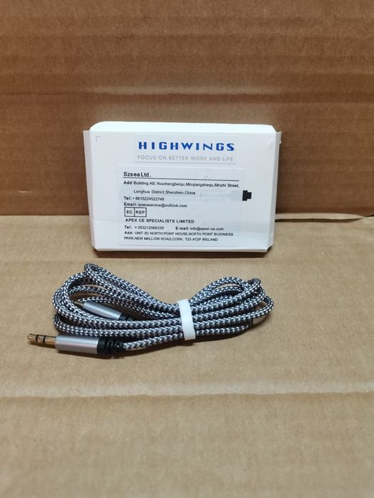 Stereofoniczny kabel audio AUX 120cm Highwings
