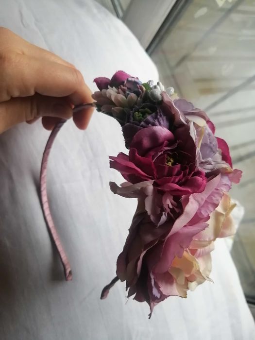 Обруч ободок з квітами вінок на голову прикраси для волосся