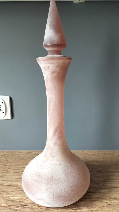 Murano Seguso pink Scavo butla karafka lata 60