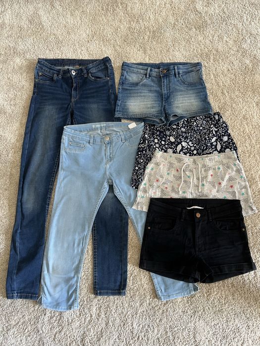 Mega paka spodni dla dziewczynki 158 jeansy szorty leginsy