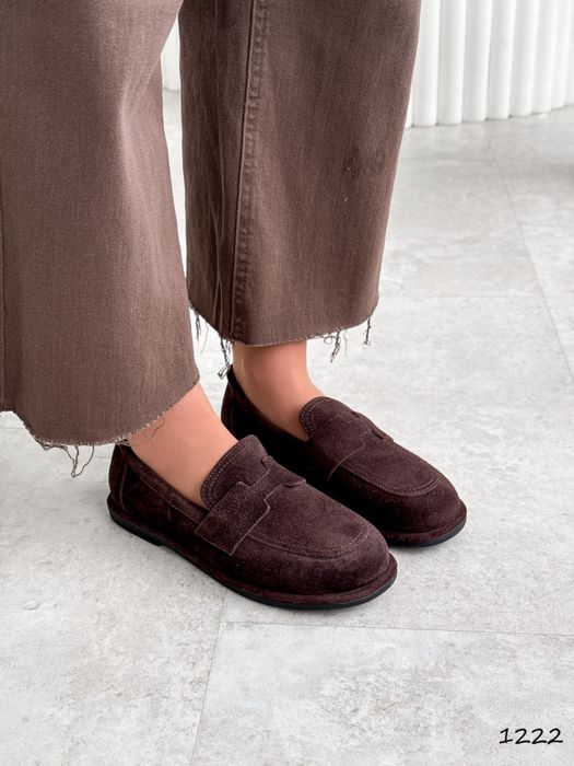 Лофери натуральна замша Шоколад