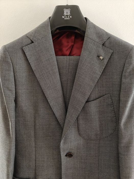MILER Turin Slim 182/96/84 – szary garnitur 100% wełna Alfred Brown