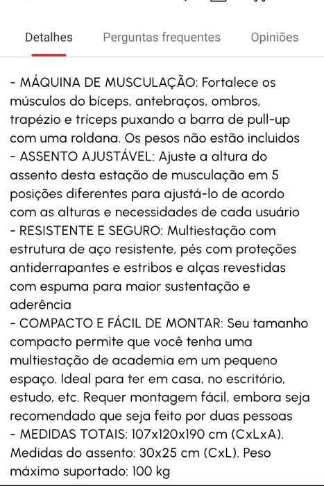 Estação de musculação