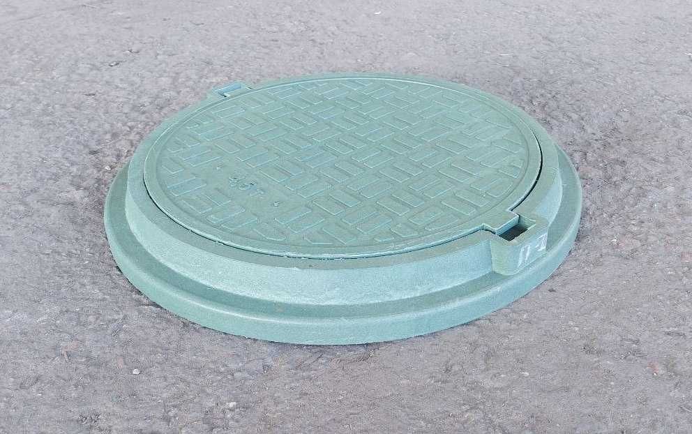 Люк каналізаційний Євро А15 зелений з діаметром 760 мм