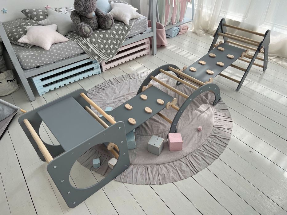 Спортивний комплекс Монтессори  Гірка + Арка Піклер Матрас ( подушка)