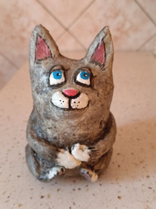 котики папье-маше ручная работа