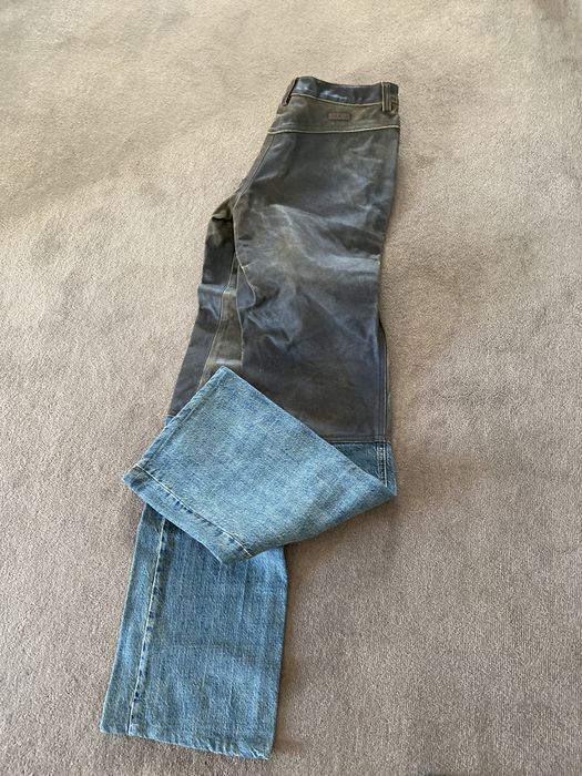 Spodnie Chanel skora i jeans .