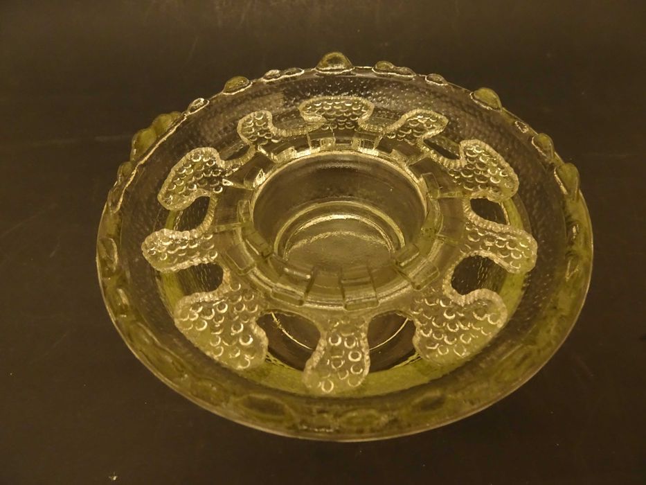 Ząbkowice, szklana ikebana, szkło Prl, vintage, HSG Ząbkowice