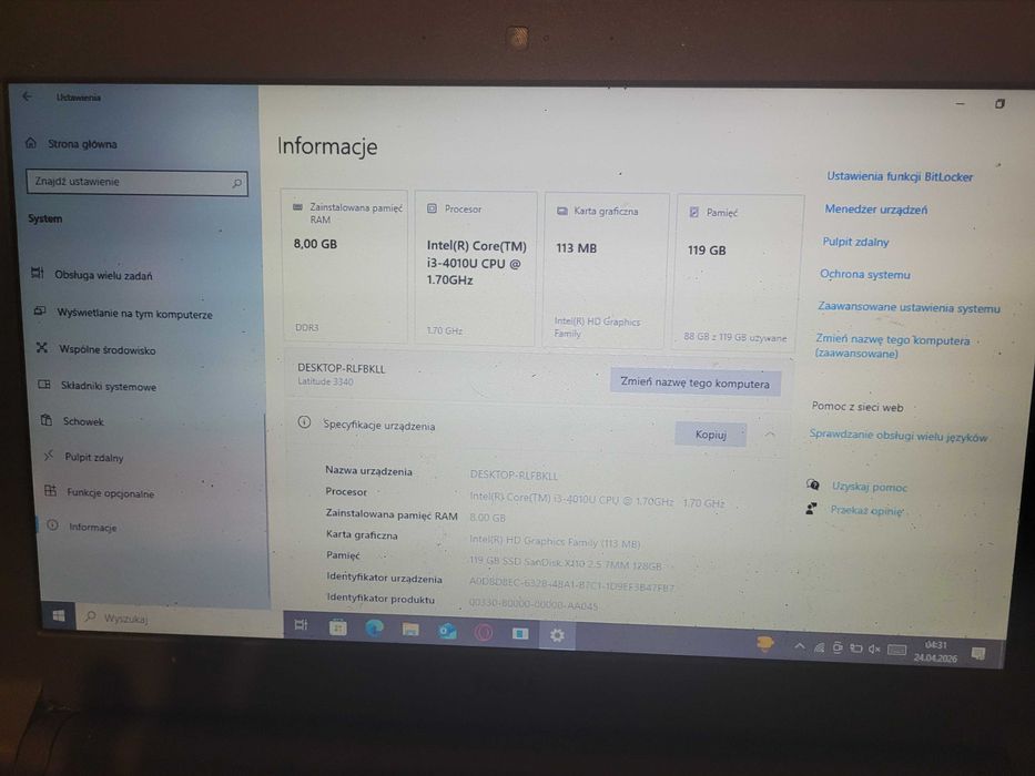 Laptop Dell Latitude 3340